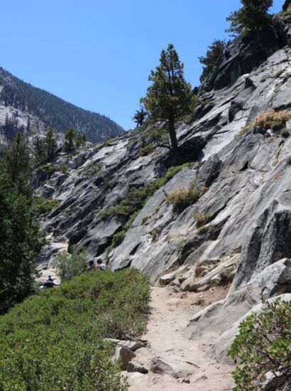 Hiking trail for Mount Rose on the edge of Lake Tahoe