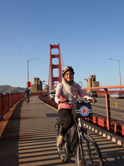 Cyclist on the Golden Gate Bridge